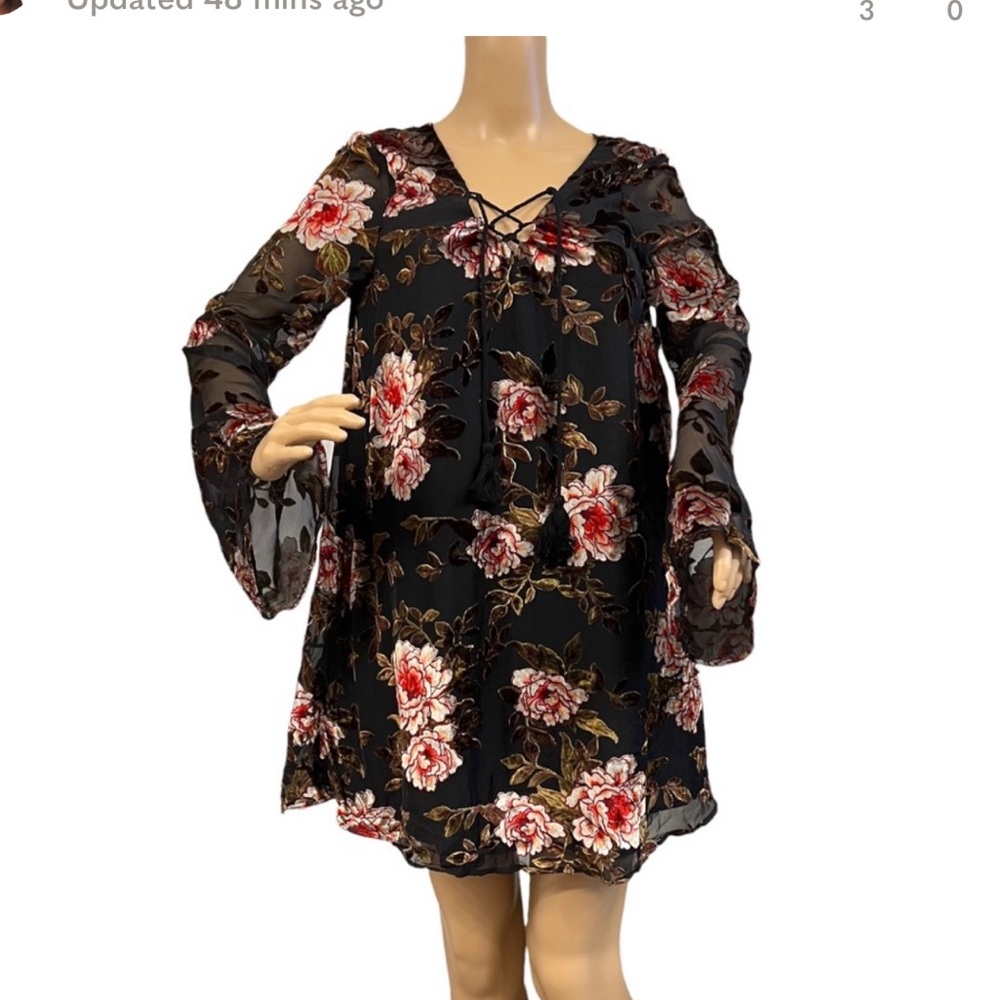 *Cupcakes and Cashmere Valda Velvet Burnout Swing Dress